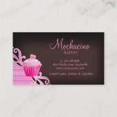 ベーカリーのカップケーキのピンクはチョコレート色渦巻きます 名刺 (裏面)