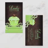 ベーカリーのカップケーキのミントはチョコレート色渦巻きます 名刺 (正面/裏面)