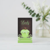 ベーカリーのカップケーキのミントはチョコレート色渦巻きます 名刺 (スタンド正面)