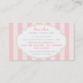 ベーカリーのカフェのレトロの甘いカップケーキのかわいいブティック 名刺 (裏面)