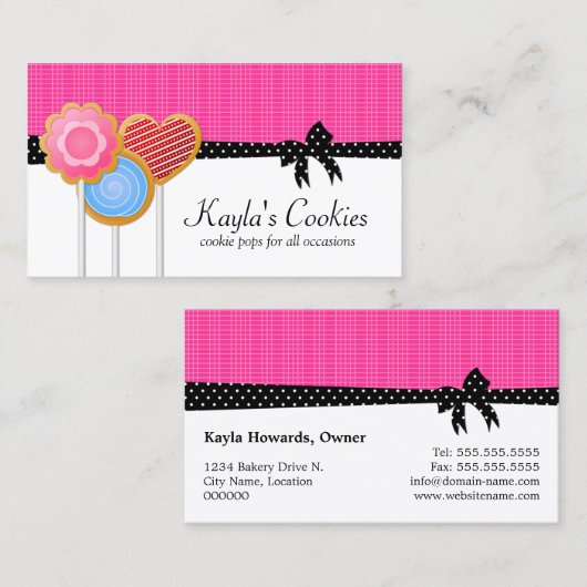 ベーカリーのクッキーはショッキングピンクをぽんと鳴らします 名刺 (正面/裏面)