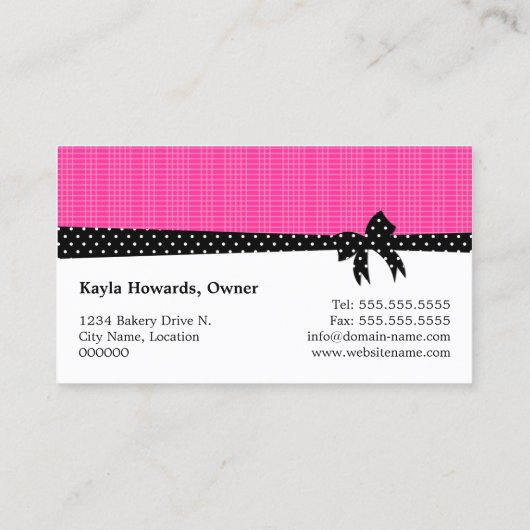 ベーカリーのクッキーはショッキングピンクをぽんと鳴らします 名刺 (裏面)