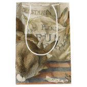 ベーカリーのクリスマスのウサギ ミディアムペーパーバッグ (正面)