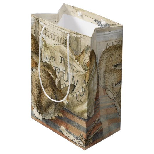 ベーカリーのクリスマスのウサギ ミディアムペーパーバッグ (裏面アングル)