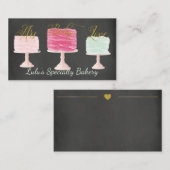 ベーカリーのケーキが付いている黒板のベーカリーの名刺 名刺 (正面/裏面)