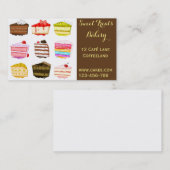 ベーカリーのケーキのかわいいケーキの切れ 名刺 (正面/裏面)