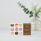 ベーカリーのケーキのかわいいケーキの切れ 名刺 (スタンド正面)