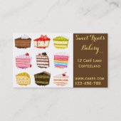 ベーカリーのケーキのかわいいケーキの切れ 名刺 (正面)