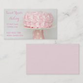 ベーカリーのケーキのかわいいピンクのアイスケーキ 名刺 (正面/裏面)