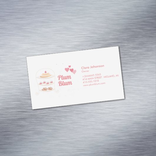ベーカリーのケーキ及び菓子はカスタマイズ マグネット名刺 (インサイチュ)