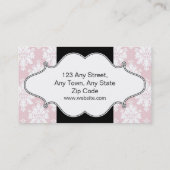 ベーカリーのピンクのダマスク織の名刺 名刺 (裏面)