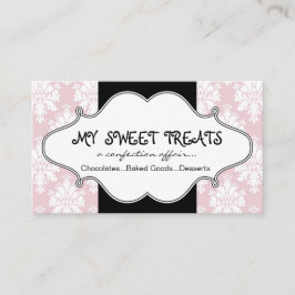 ベーカリーのピンクのダマスク織の名刺 名刺
