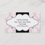 ベーカリーのピンクのダマスク織の名刺 名刺 (裏面)