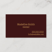 ベーカリーのプロフェッショナル 名刺 (裏面)