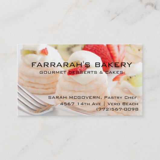 ベーカリーのペーストリー作りの職人の名刺 名刺 (正面)