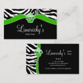 ベーカリーのライムのカップケーキのシマウマのアニマルプリント 名刺 (正面/裏面)