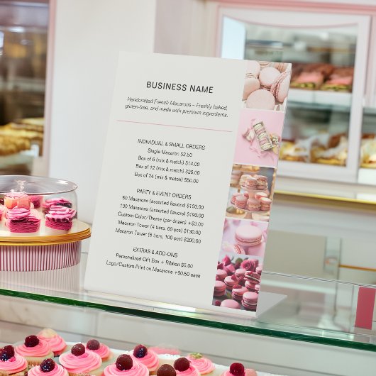 ベーカリーの価格リストのカスタム写真 台座サイン