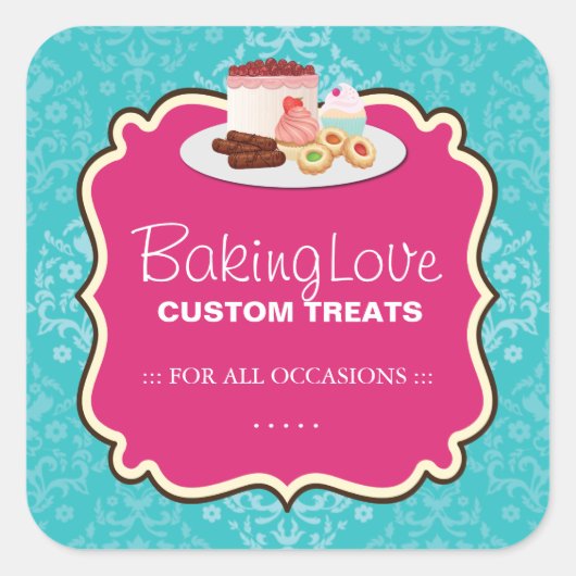 ベーカリーの包装のステッカー スクエアシール (正面)