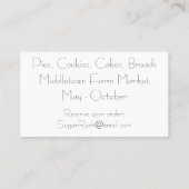 ベーカリーの取り扱い階層型プレート名刺 名刺 (裏面)