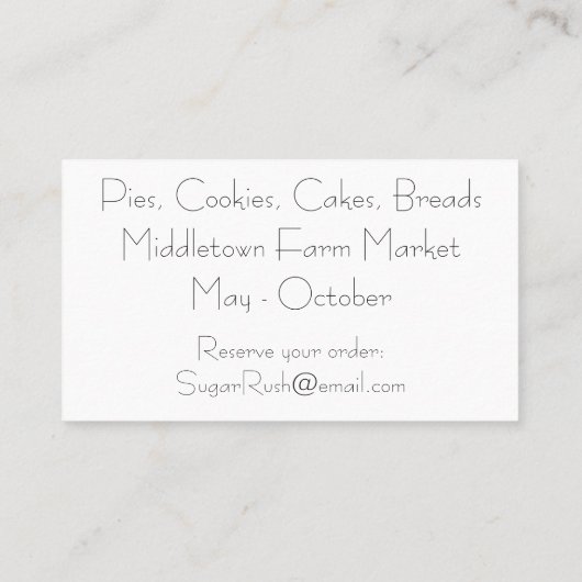 ベーカリーの取り扱い階層型プレート名刺 名刺 (裏面)