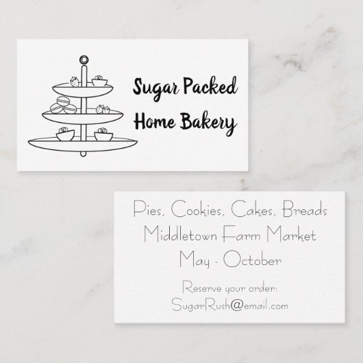 ベーカリーの取り扱い階層型プレート名刺 名刺 (正面/裏面)