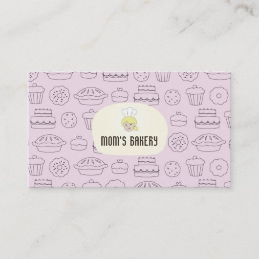 ベーカリーの名刺およびスタンプカード ロイヤリティカード (正面)