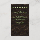 ベーカリーの名刺のかわいいカップケーキのミントチョコレート2 名刺 (裏面)