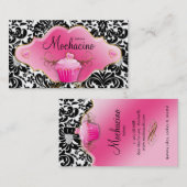 ベーカリーの名刺のカップケーキの金ゴールドの渦巻 名刺 (正面/裏面)