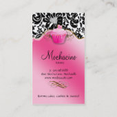 ベーカリーの名刺のカップケーキの金ゴールドの渦巻 名刺 (裏面)