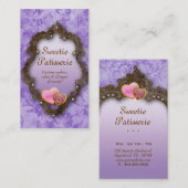 ベーカリーの名刺のクッキーのヴィンテージのブラウンの紫色 名刺 (正面/裏面)