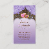 ベーカリーの名刺のクッキーのヴィンテージのブラウンの紫色 名刺 (裏面)