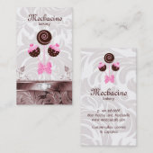 ベーカリーの名刺のケーキは渦巻のピンクブラウンをぽんと鳴らします 名刺 (正面/裏面)