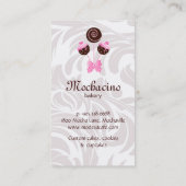 ベーカリーの名刺のケーキは渦巻のピンクブラウンをぽんと鳴らします 名刺 (裏面)