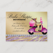 ベーカリーの名刺のシマウマのピンクの金ゴールドの輝き 名刺 (裏面)