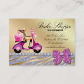 ベーカリーの名刺のシマウマの銀の金ゴールドの輝き 名刺 (裏面)