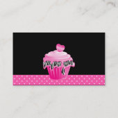 ベーカリーの名刺のシマウマはピンクのカップケーキのハートに点を打ちます 名刺 (裏面)