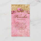 ベーカリーの名刺のパリエッフェル塔のピンク 名刺 (裏面)