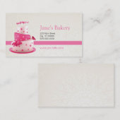 ベーカリーの名刺のピンク 名刺 (正面/裏面)