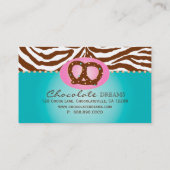 ベーカリーの名刺チョコレートプレッツェルの青 名刺 (裏面)