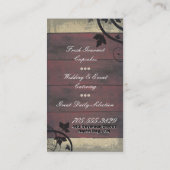 ベーカリーの名刺-ヴィンテージの納屋の板及びつる植物 名刺 (裏面)