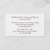ベーカリーの名刺 名刺 (裏面)