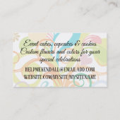 ベーカリーの女性ベーキングミキシングボウルの名刺 名刺 (裏面)