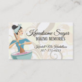 ベーカリーの女性ベーキングミキシングボウルの名刺 名刺 (正面)