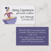 ベーカリーの女性ベーキングミキシングボウルの名刺 名刺 (正面/裏面)