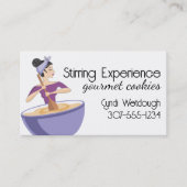 ベーカリーの女性ベーキングミキシングボウルの名刺 名刺 (正面)