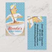 ベーカリーの女性ベーキングミキシングボウルの金髪 名刺 (正面/裏面)