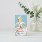 ベーカリーの女性ベーキングミキシングボウルの金髪 名刺 (スタンド正面)