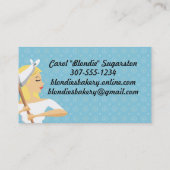 ベーカリーの女性ベーキングミキシングボウルの金髪 名刺 (裏面)