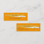 ベーカリーの専門のシェフ麺棒 スキニー名刺 (正面/裏面)