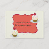 ベーカリーの手製のカップケーキ及び砂糖菓子 名刺 (裏面)